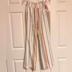 Ci Sono Pink, White, Brown, & Gray Striped Beach Pants
